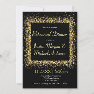 Gouden Glitter Frame - Oefendiner Kaart