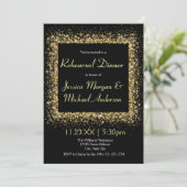 Gouden Glitter Frame - Oefendiner Kaart (Staand voorkant)
