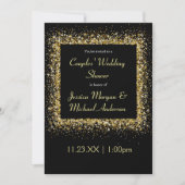 Gouden Glitter Frame - Trouwfeest van koppels Kaart (Voorkant)