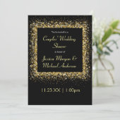 Gouden Glitter Frame - Trouwfeest van koppels Kaart (Staand voorkant)