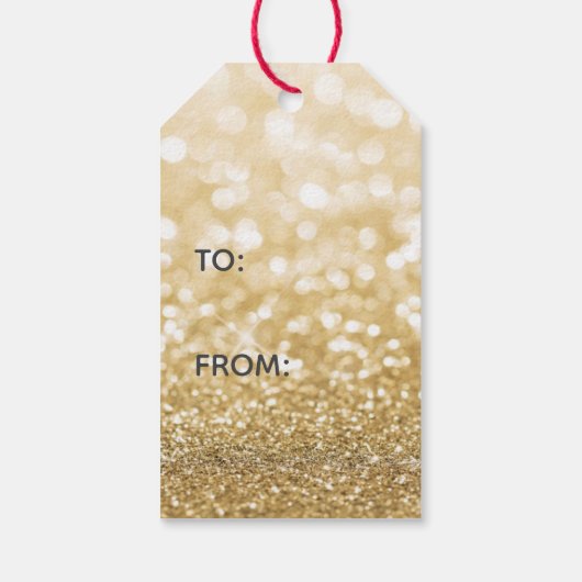 Gouden Glitter Gefeliciteerd Cadeaulabel (Achterkant)