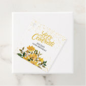 Gouden Glitter Gele Bloemen Verjaardag Bedankjes Labels (In situ)