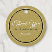 Gouden glitter gelukkig ooit na bruiloft dank u bedankjes labels (Achterkant)