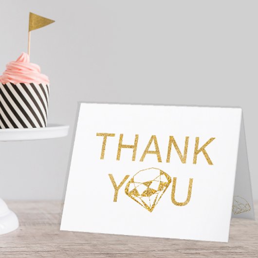 Gouden Glitter Gem Verjaardag Bedankt Card voor Me