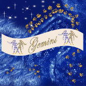 Gouden Glitter Gemini Zodiac Verjaardagscadeau Satijnen Lint