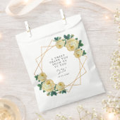 Gouden Glitter Geo Elegante Gele Bloemen Bruiloft Bedankzakje (Geknipt)