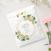 Gouden Glitter Geo Elegante Gele Bloemen Bruiloft Bedankzakje (Gezegeld)