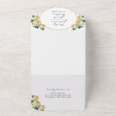 Gouden Glitter Geo Gele Bloemen Bruiloft Detail RS All In One Uitnodiging (Buitenkant)