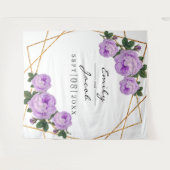 Gouden Glitter Geo Paarse Bloem Foto Achtergrond B Wandkleed (Voorkant (horizontaal))