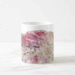 ** Gouden Glitter Geodes Rock Agaat Waterverf Koffiemok