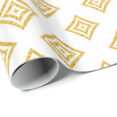 Gouden Glitter geometrisch ontwerp Cadeaupapier (Rol Hoek)