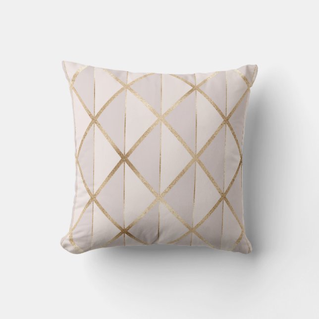 Gouden glitter, geometrisch ruitpatroon. kussen (Voorkant)