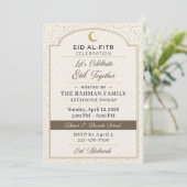 Gouden Glitter Geometrische Eid Al-Fitr Viering Kaart (Staand voorkant)