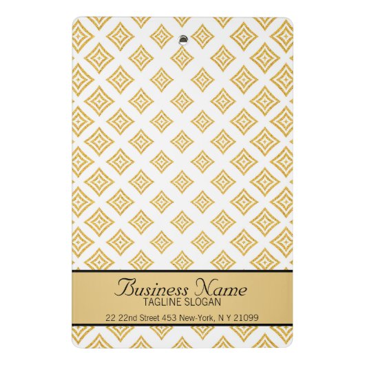 Gouden Glitter Geometrische Vormen Naadloos Patroo Mini Klembord (Achterkant)