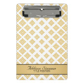 Gouden Glitter Geometrische Vormen Naadloos Patroo Mini Klembord (Voorkant)