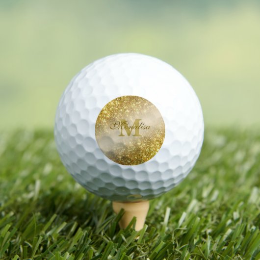 Gouden glitter gepersonaliseerd golfballen (Insitu Shirt)
