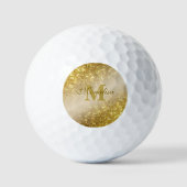 Gouden glitter gepersonaliseerd golfballen (Voorkant)