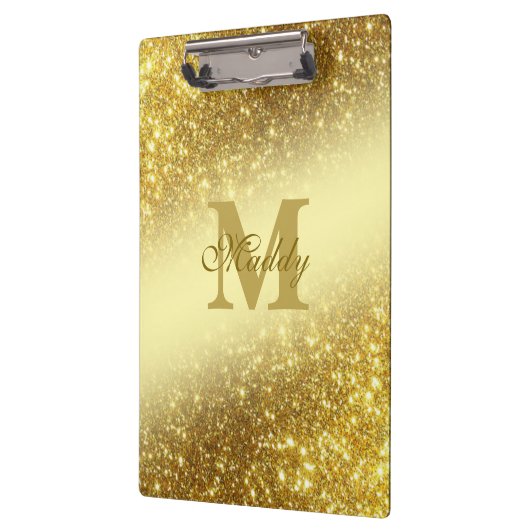 Gouden glitter gepersonaliseerd klembord (Links)