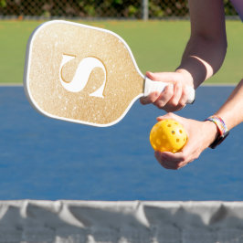 Gouden Glitter Gepersonaliseerd Monogram Pickleball Paddle