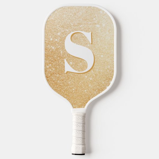 Gouden Glitter Gepersonaliseerd Monogram Pickleball Paddle (Achterkant)