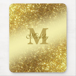 Gouden glitter gepersonaliseerd muismat