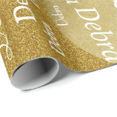 Gouden Glitter gepersonaliseerd naampatroon Cadeaupapier (Rol Hoek)