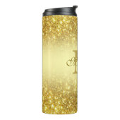 Gouden glitter gepersonaliseerd thermosbeker (Gedraaid links)