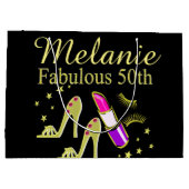 GOUDEN GLITTER GEPERSONALISEERDE 50E VERJAARDAG CA LARGE CADEAUTASJE (Achterkant)