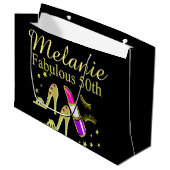 GOUDEN GLITTER GEPERSONALISEERDE 50E VERJAARDAG CA LARGE CADEAUTASJE (Voorkant Gekanteld)