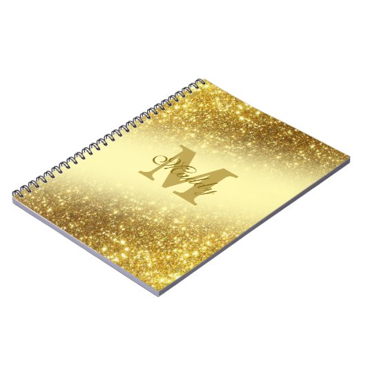 Gouden glitter gepersonaliseerde iPhone / iPad cas Notitieboek (Linkerzijde)
