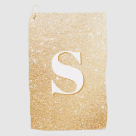 Gouden Glitter Gepersonaliseerde Monogram Golf Han Golfhanddoek