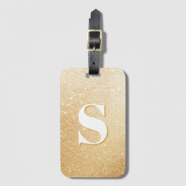 Gouden Glitter Gepersonaliseerde Monogrammed Bagag Bagagelabel