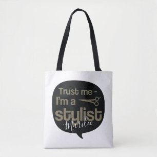 Gouden Glitter Gepersonaliseerde Stylist Canvas ta Tote Bag