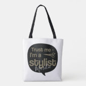 Gouden Glitter Gepersonaliseerde Stylist Canvas ta Tote Bag (Achterkant)