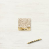 Gouden Glitter Geript Folie Papier Gepersonaliseer Post-it® Notes (Op bureau)