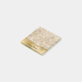 Gouden Glitter Geript Folie Papier Gepersonaliseer Post-it® Notes (Schuin)