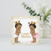 Gouden Glitter Geslacht Onthulling Kaart (Staand voorkant)