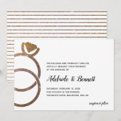 Gouden Glitter gestapelde ringen Moderne bruiloft Kaart (Voorkant / Achterkant)