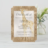 Gouden Glitter Giraffe Dierenprint Kaart (Staand voorkant)