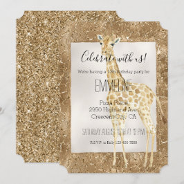 Gouden Glitter Giraffe Dierenprint Kaart