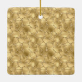 Gouden Glitter Giraffe Print Shine Brigh Keramisch Ornament (Achterkant)