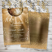 Gouden Glitter Glam 100 en Fabulous Disco Ball Kaart
