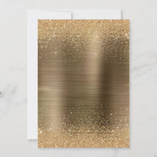 Gouden Glitter Glam 90 en Fabulous Disco Ball Kaart (Achterkant)