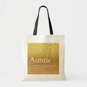 Gouden Glitter Glam Beste Ooit Tante Tante Definit Tote Bag (Voorkant)