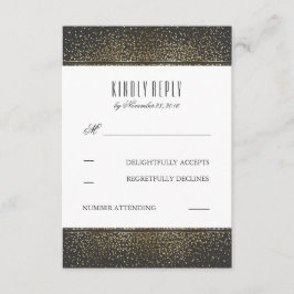 Gouden Glitter  Glam Bruiloft RSVP Kaarten Kaartje