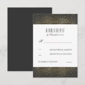 Gouden Glitter  Glam Bruiloft RSVP Kaarten Kaartje (Voorkant / Achterkant)