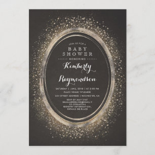 Gouden Glitter Glam Elegant Baby shower Kaart