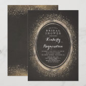 Gouden Glitter Glam | Elegant Vrijgezellenfeest Kaart (Voorkant / Achterkant)