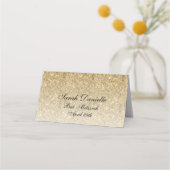 Gouden Glitter Glam gepersonaliseerde plaats kaart Plaatskaartje (Achterkant)