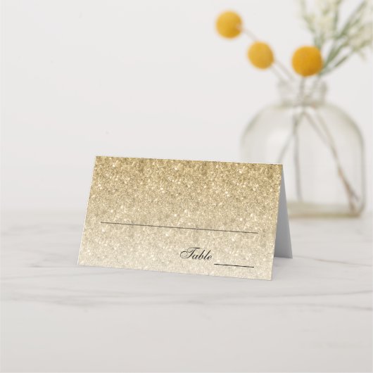 Gouden Glitter Glam gepersonaliseerde plaats kaart Plaatskaartje (Voorkant)